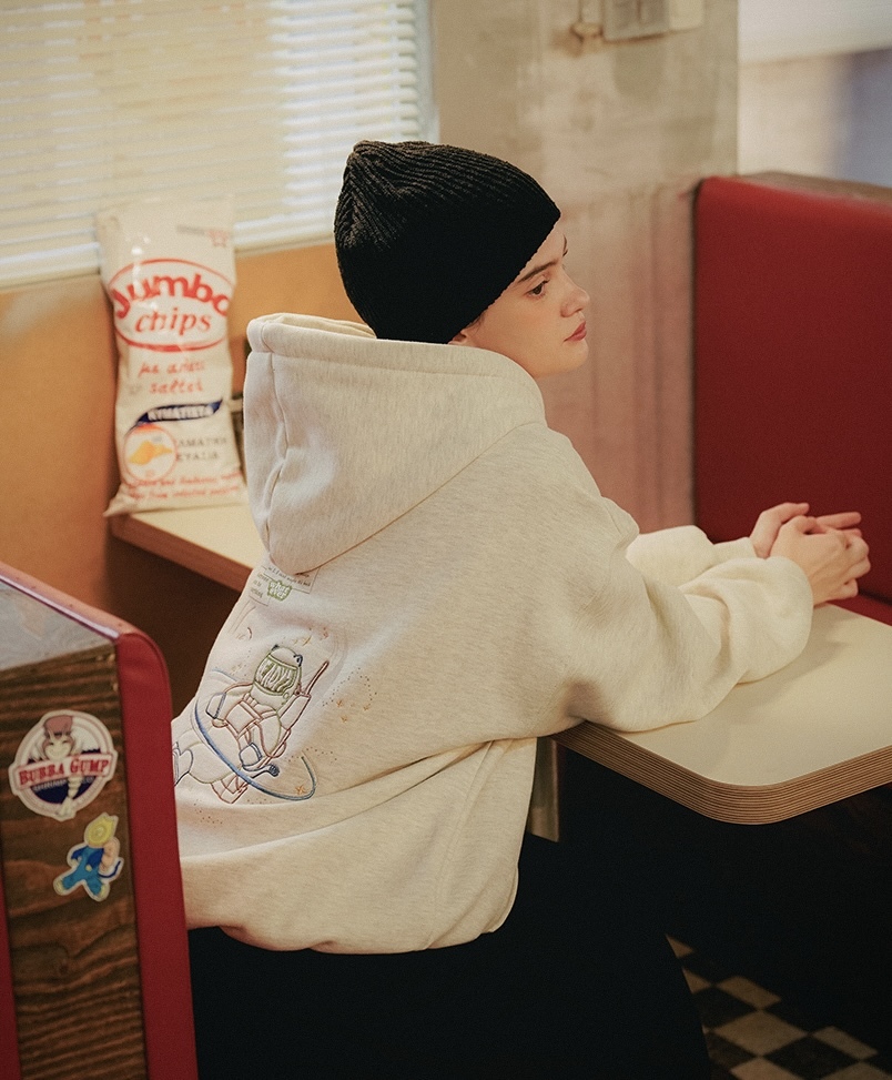 <預購>韓國WV PROJECT電繡太空寶寶🧑‍🚀刷毛帽T