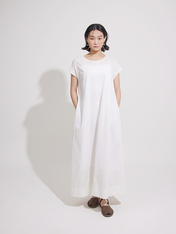 回憶溫室包袖洋裝-自然美