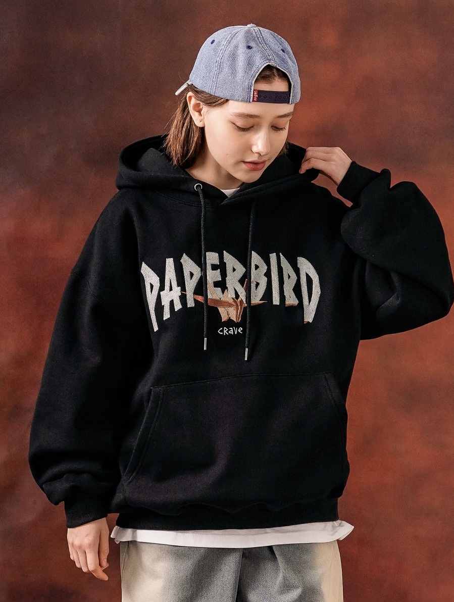 <預購> 韓國TWN電繡 PAPERBIRD 千紙鶴刷毛帽T