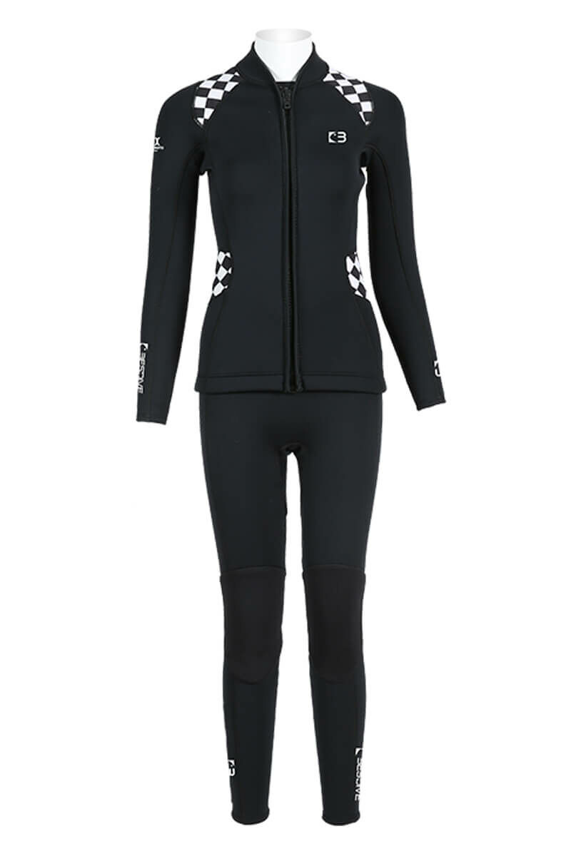 ▲預購-Bestdive 女款 黑白系列 黑白格子 兩件式防寒衣