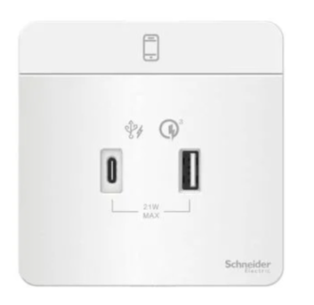 AVATARON奐尚兩位21W USB+TypeAC充電插座