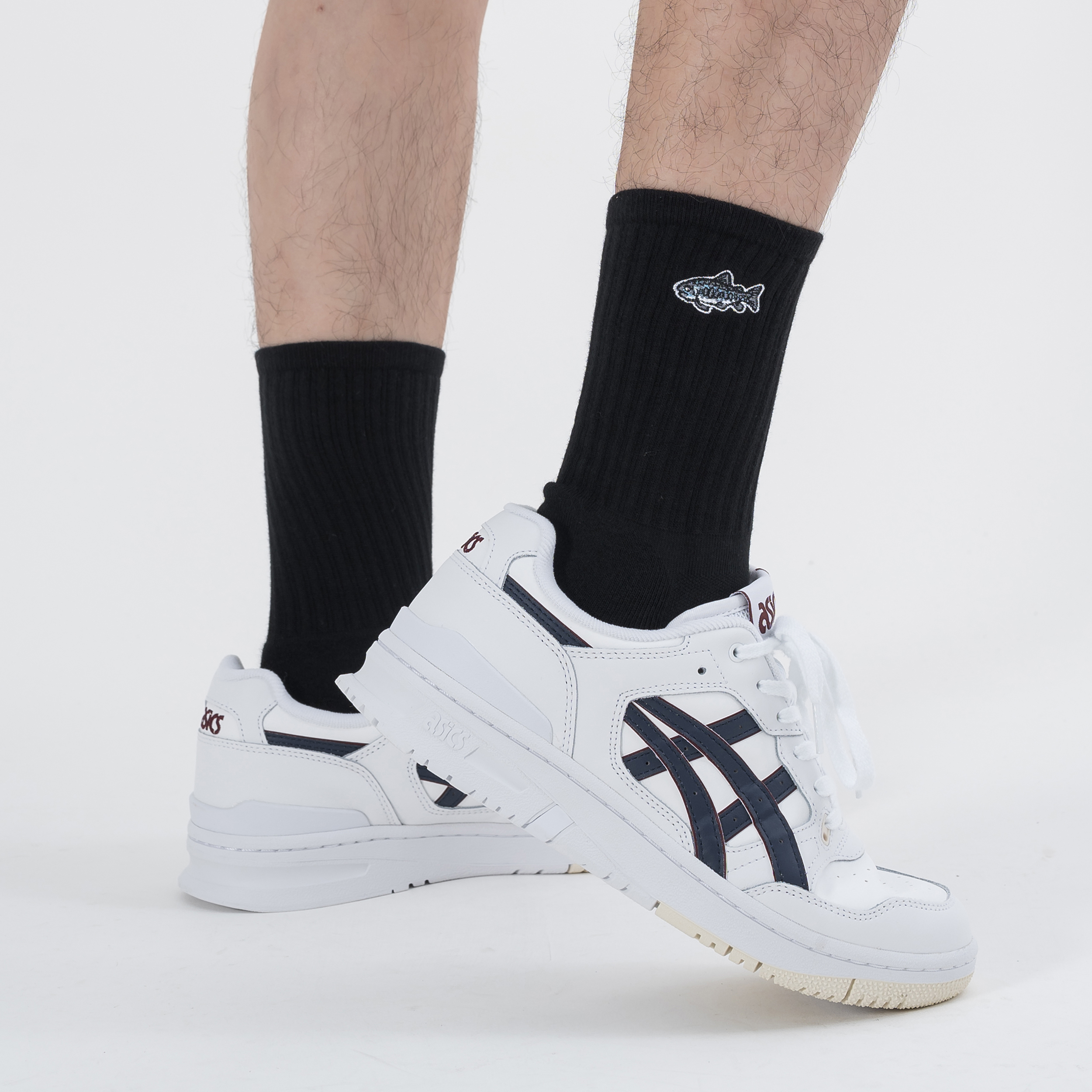 AGILITY Salmon Ribbed Socks 鮭魚刺繡 毛巾底長襪 [SC45-EL]