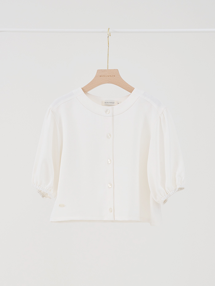 柏蒂小姐開襟寬袖上衣-雲花