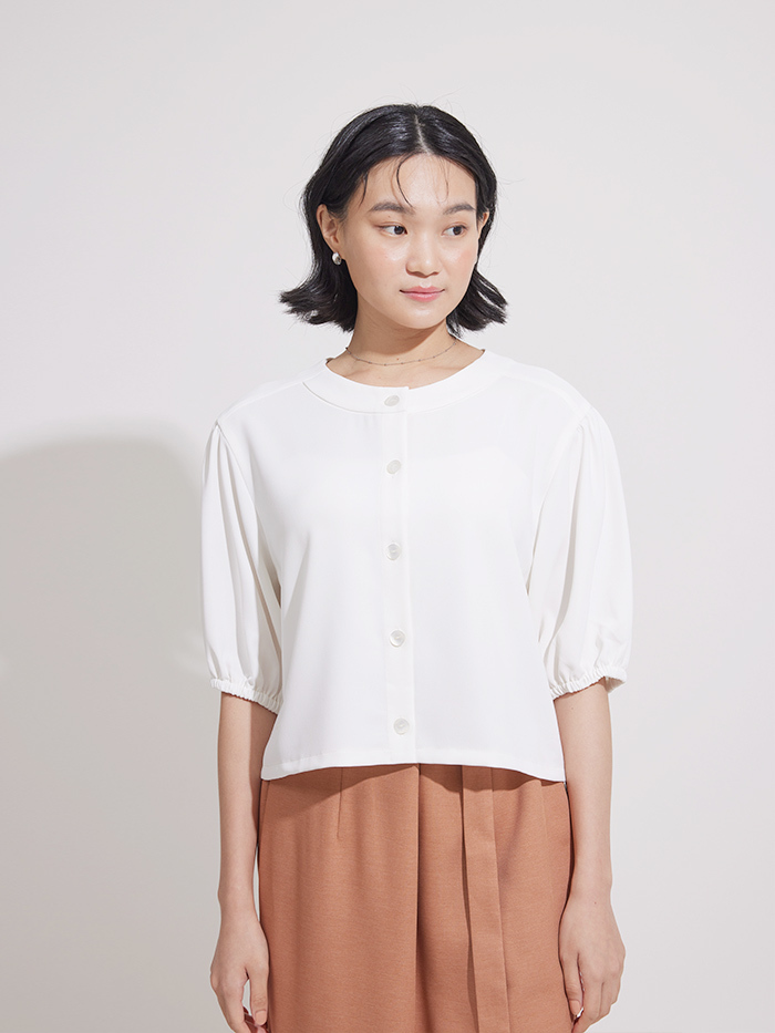 柏蒂小姐開襟寬袖上衣-雲花