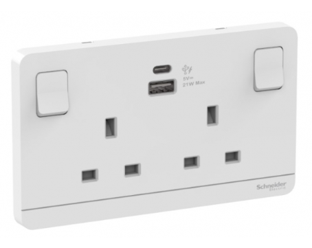 AVATARON奐尚13A孖位有制插座連USB(TypeA+TypeC)