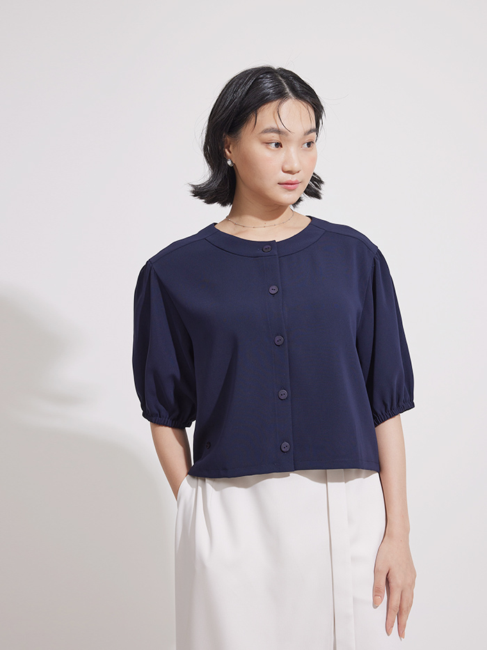 柏蒂小姐開襟寬袖上衣-擁夜