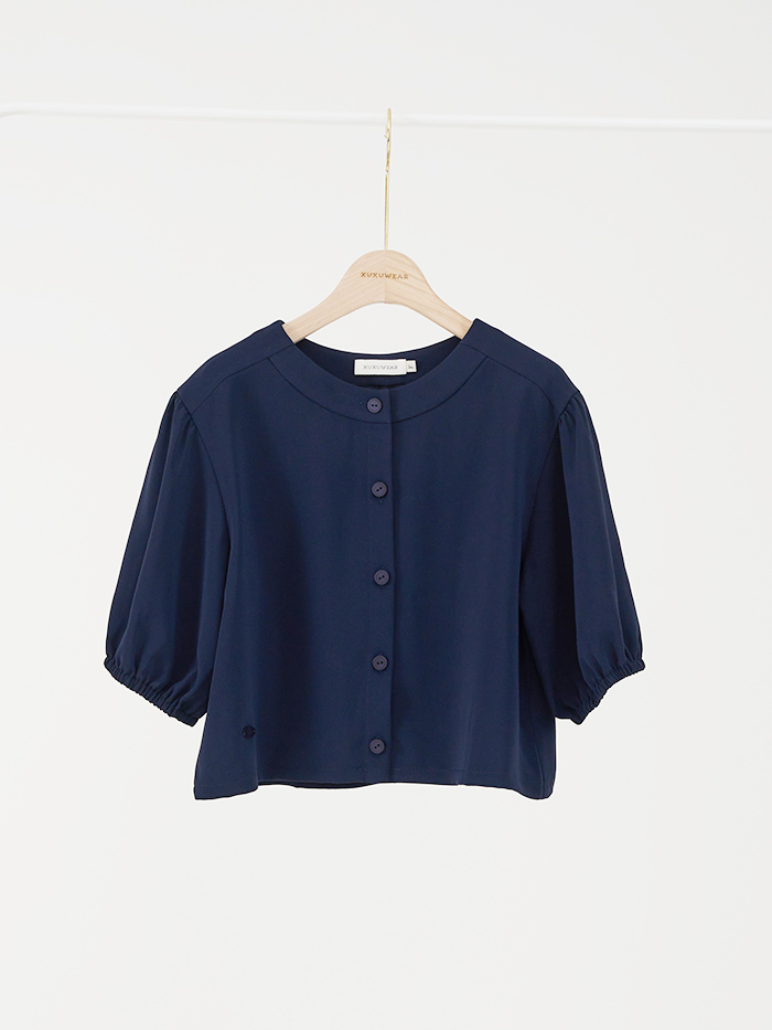 柏蒂小姐開襟寬袖上衣-擁夜