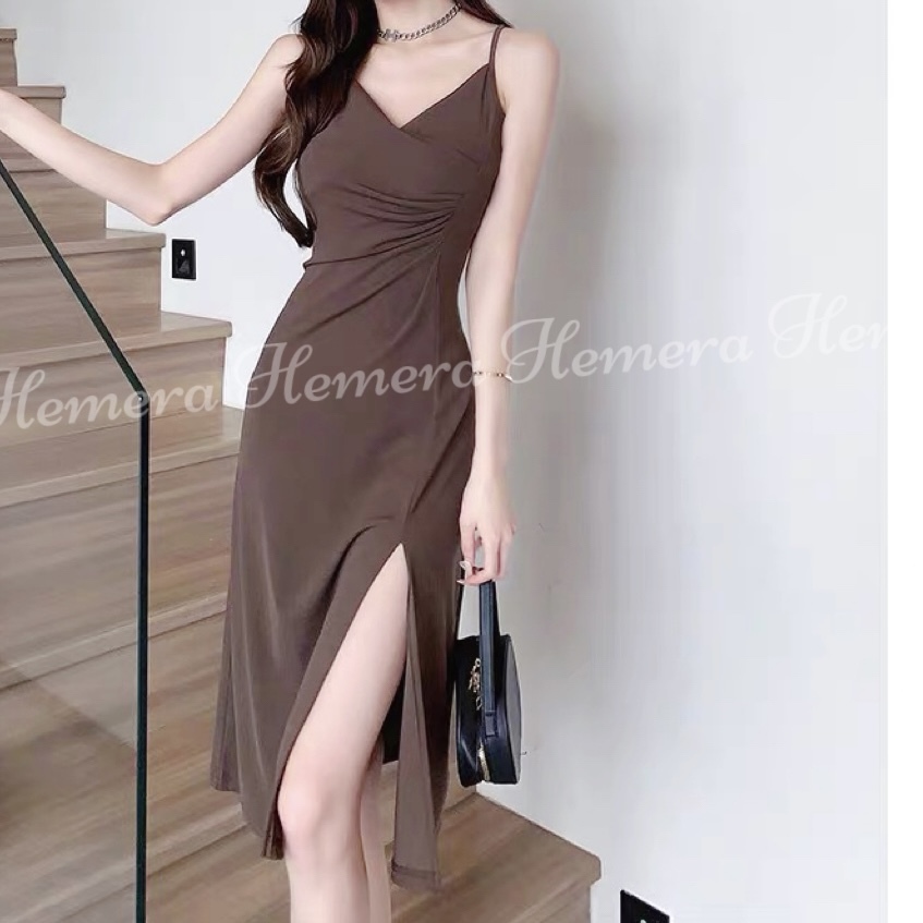 DR23S0945 吊帶DEEP V 開叉連身裙