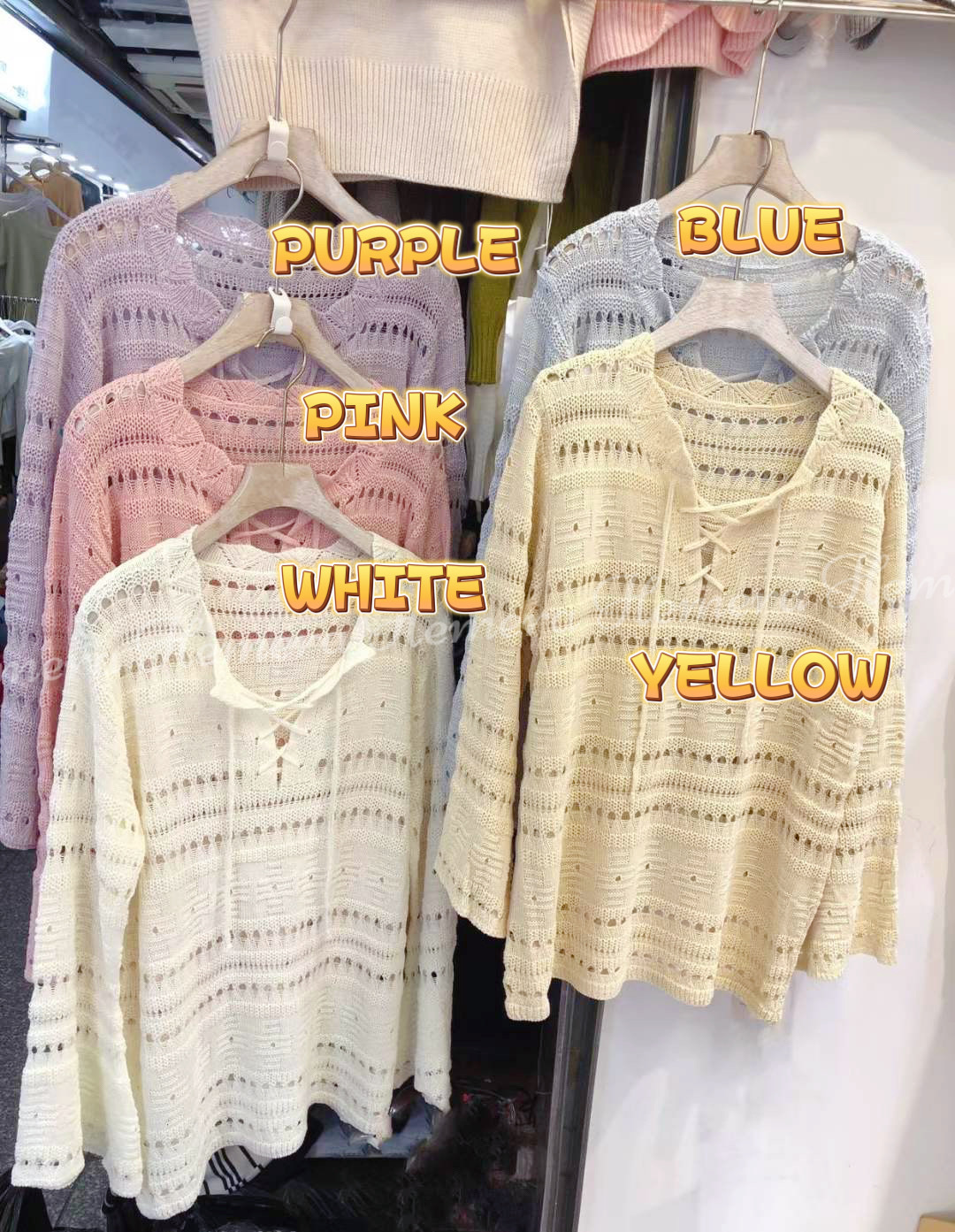 TP23S0942 馬卡龍縷空上身