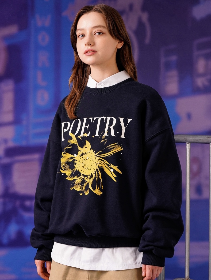 <預購> 韓國TWN POETRY 花語刷毛大學T