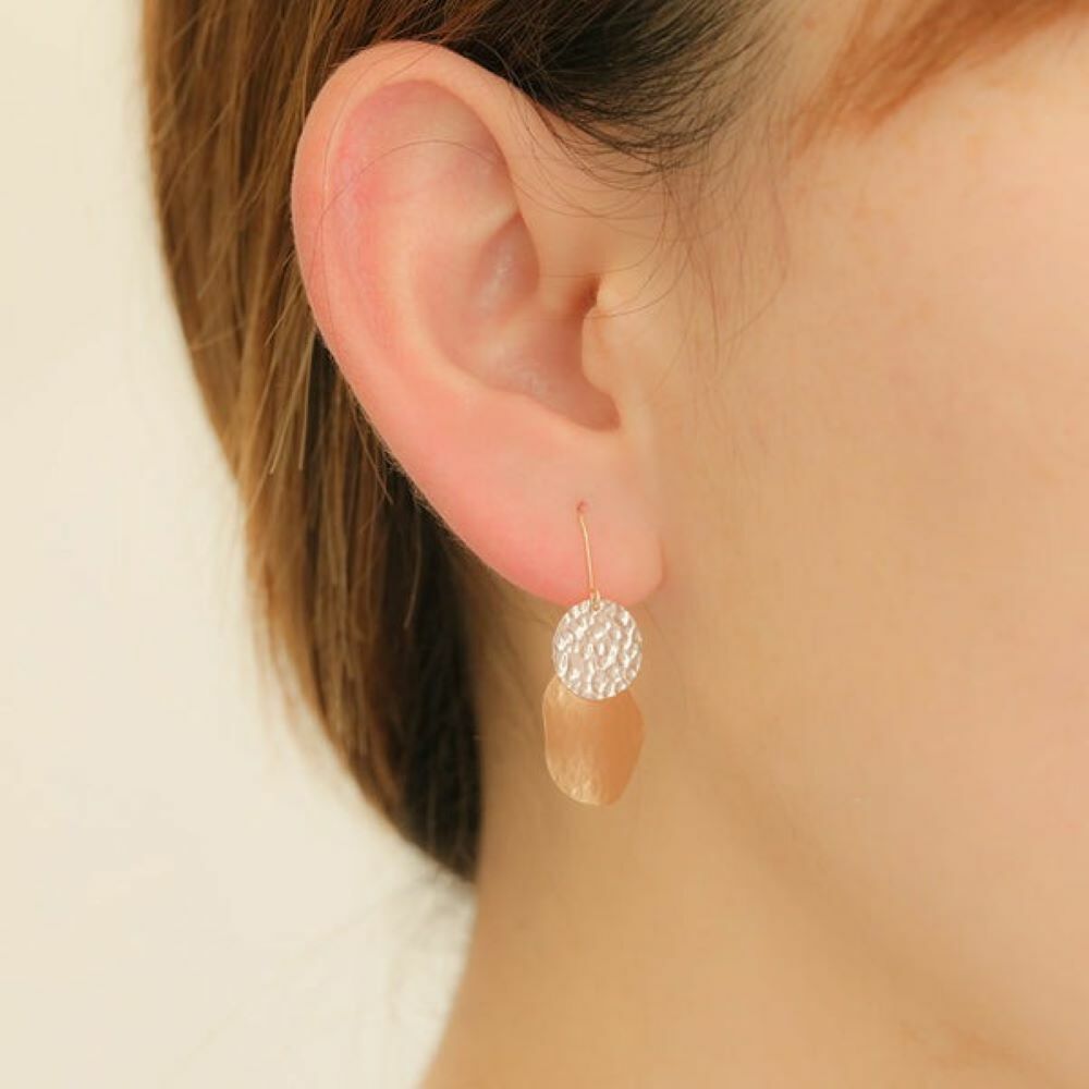 【me.luxe】K10銀月秋葉耳環