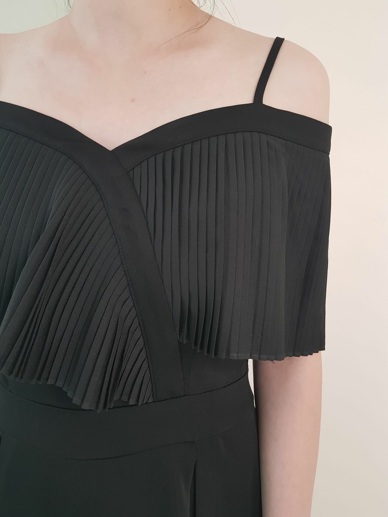 ST PLEATED CROSS FRONT DRESS