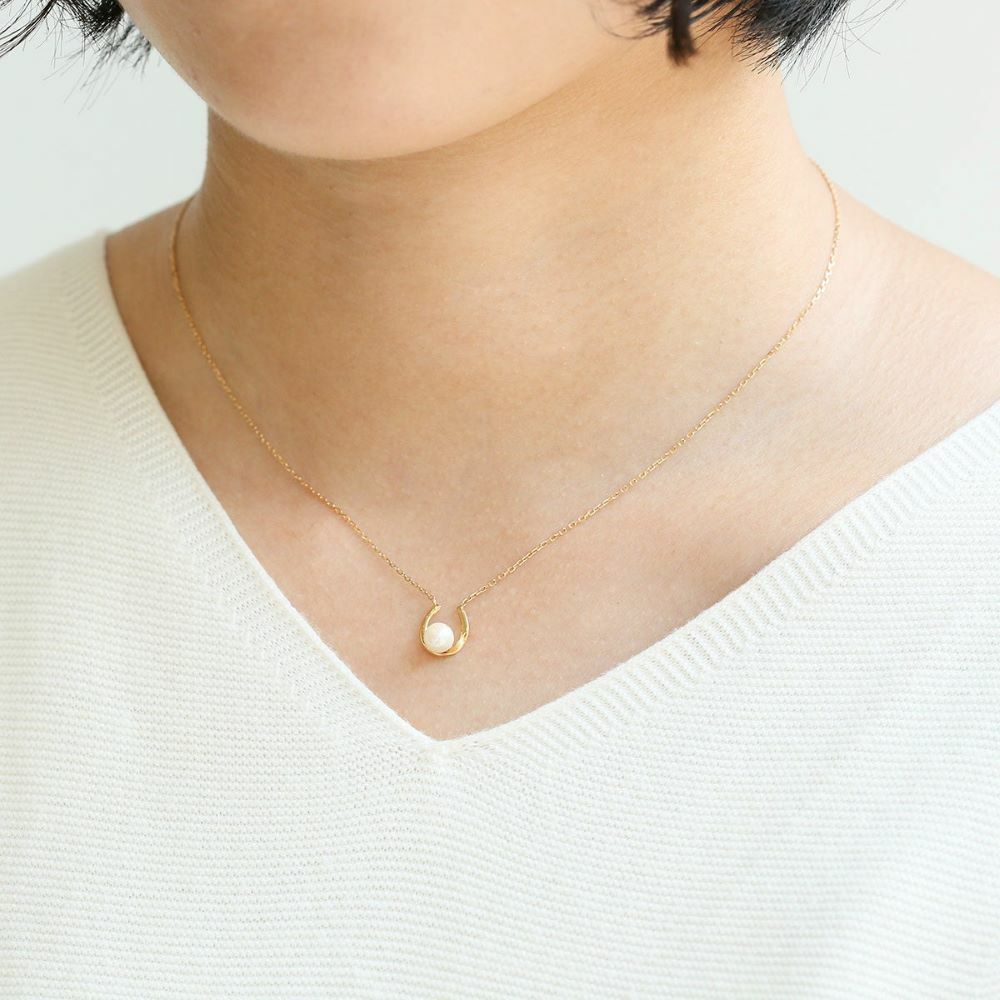 【me.luxe】K10馬蹄珍珠項鍊