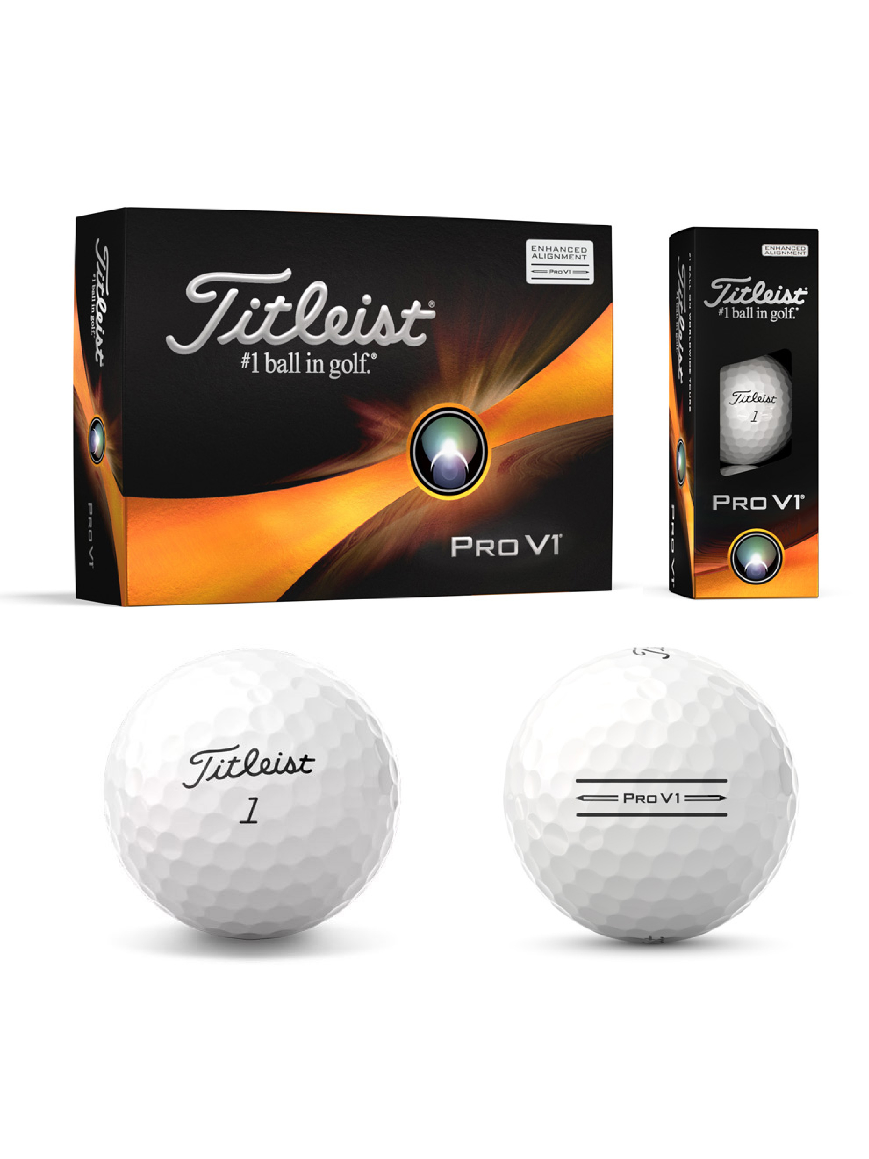 Titleist【2023 全新上市】PRO V1 高爾夫球(三層球/白球) 12入/打aim