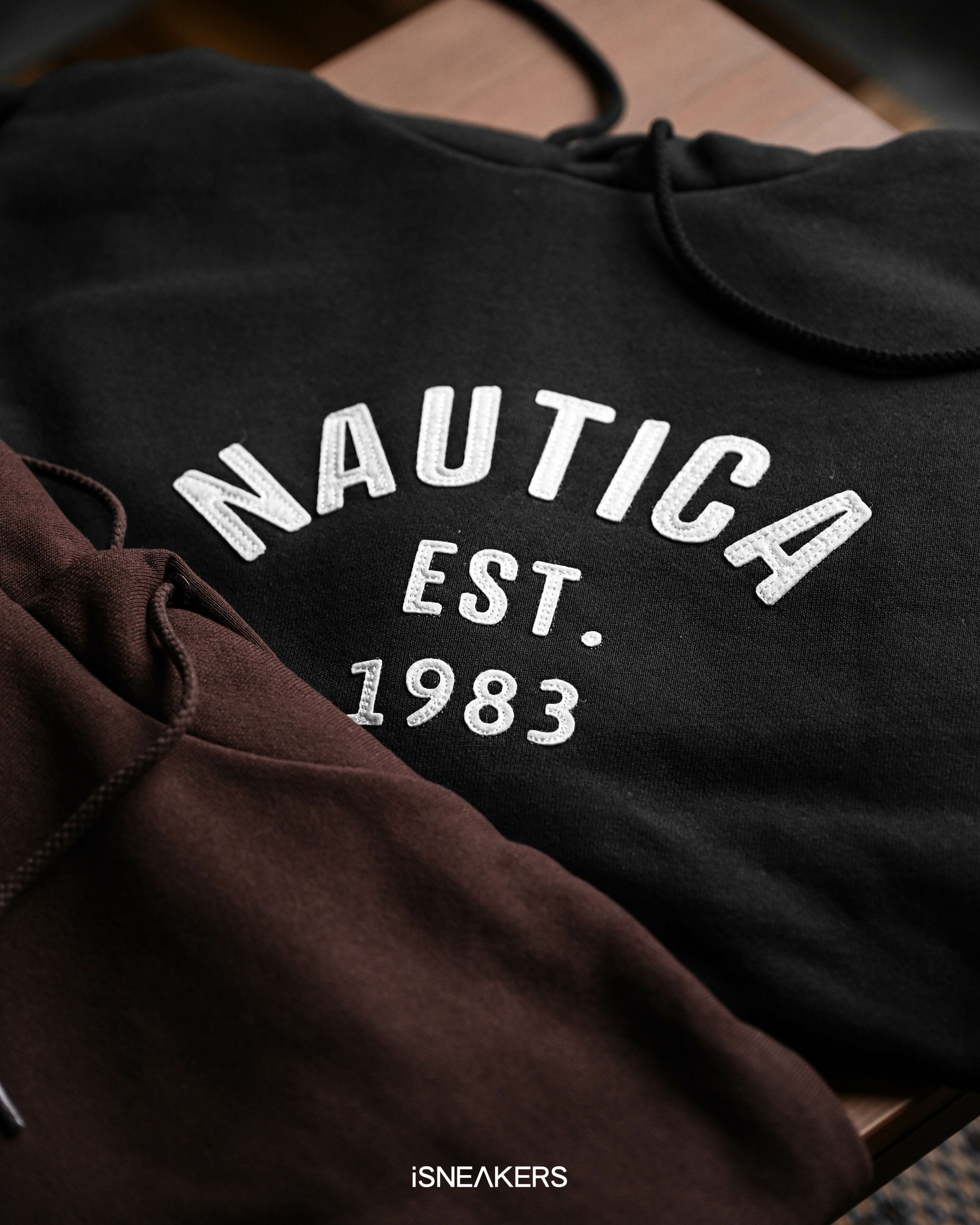 iSNEAKERS｜Nautica EST.1983 刺繡帽T 黑 棕 海軍藍 白