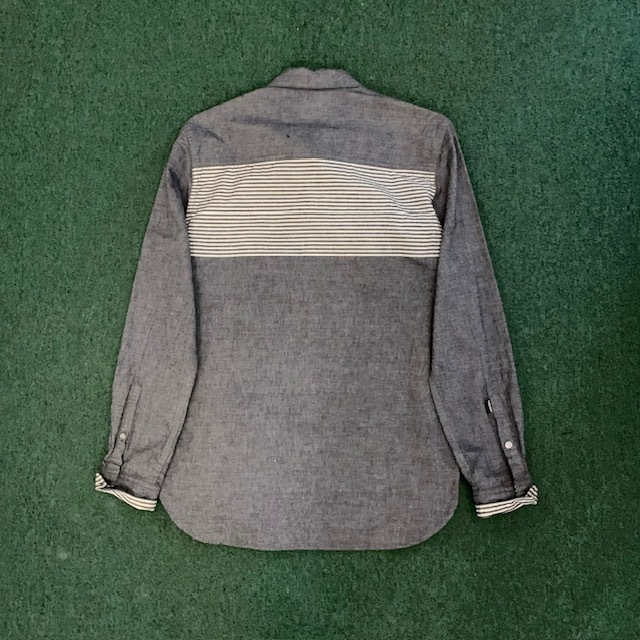 🔥ON SALE : NEIGHBORHOOD P-BORDER SHIRT L/S - NAVY SIZE S IN STOCK NOW (現貨發售中)