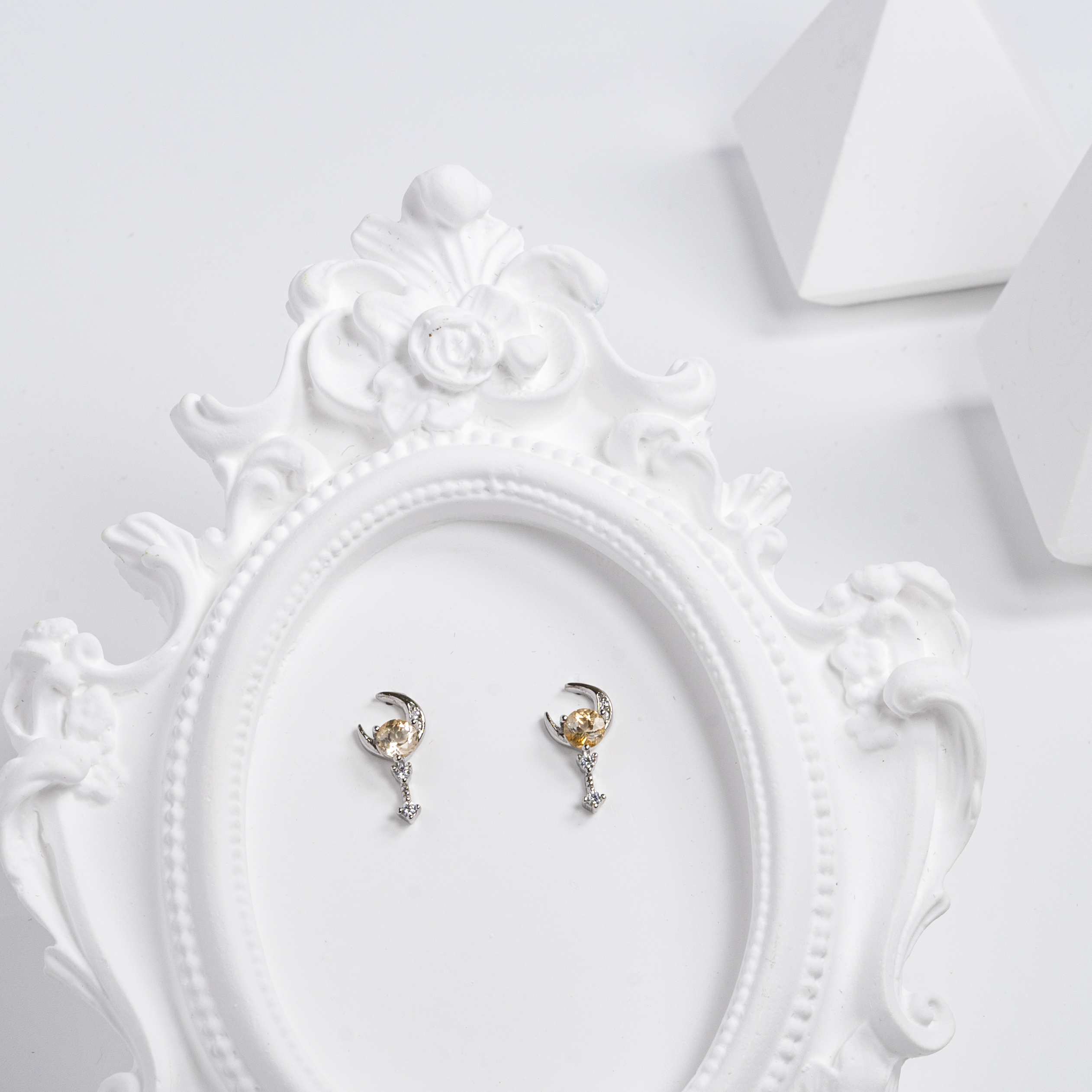 【黃水晶】月亮魔法杖耳環