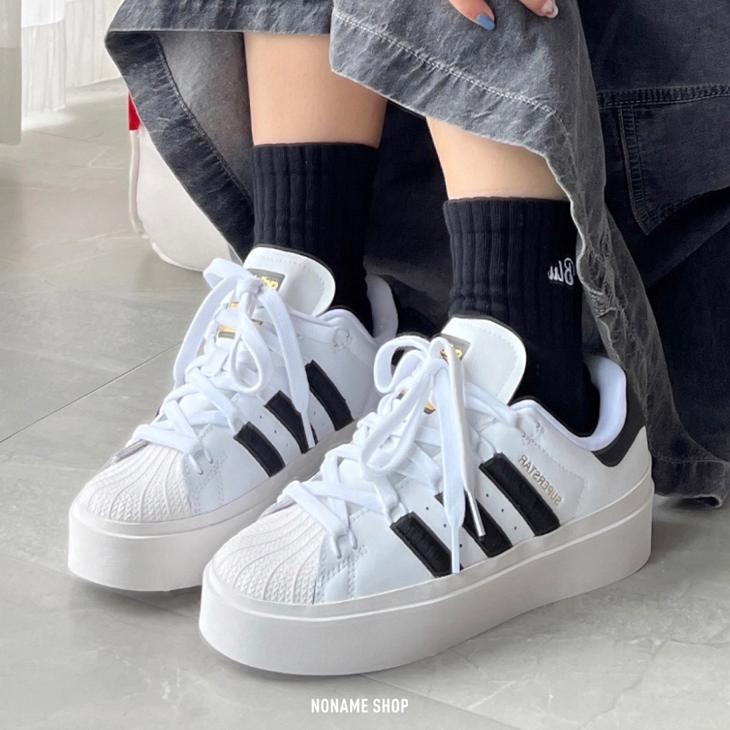 ADIDAS SUPERSTAR BONEGA 經典 復古 厚底 貝殼鞋 黑白 (女款)