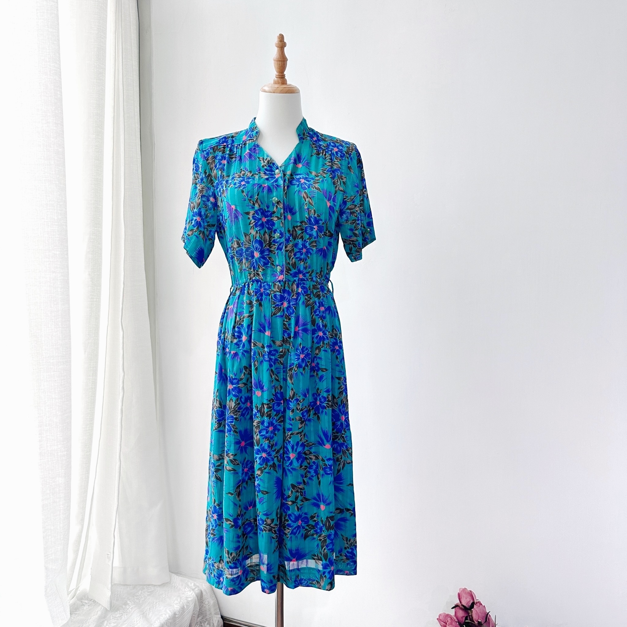 碧水藍花氣質感連身裙