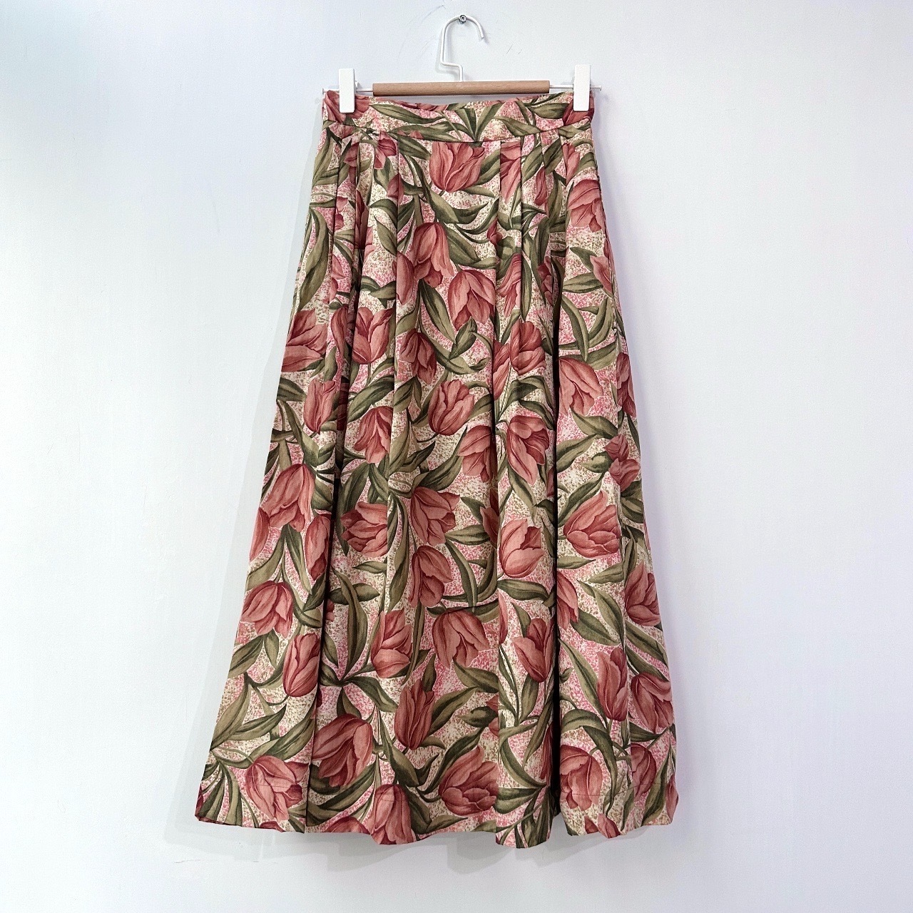 香港製粉紅鬱金香半身裙