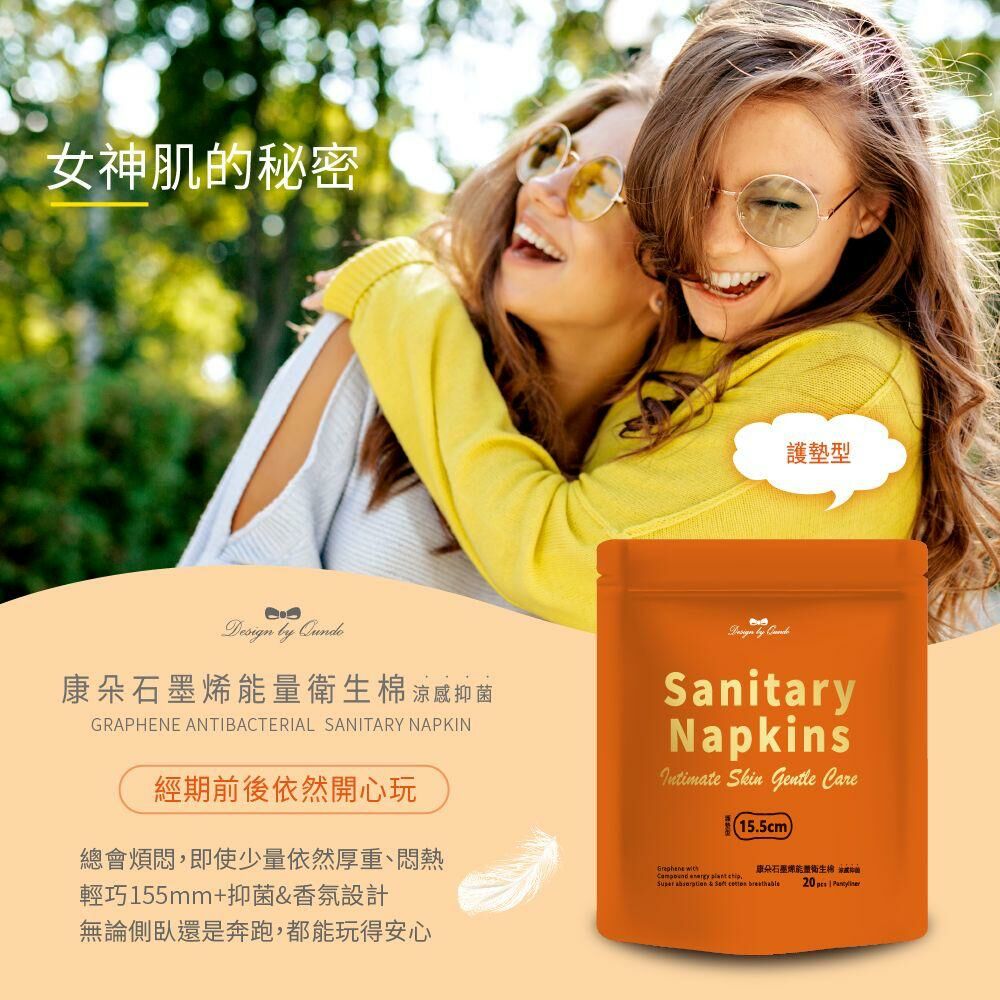 台灣康朵石墨烯涼感抑菌護墊15.5cm 20片裝