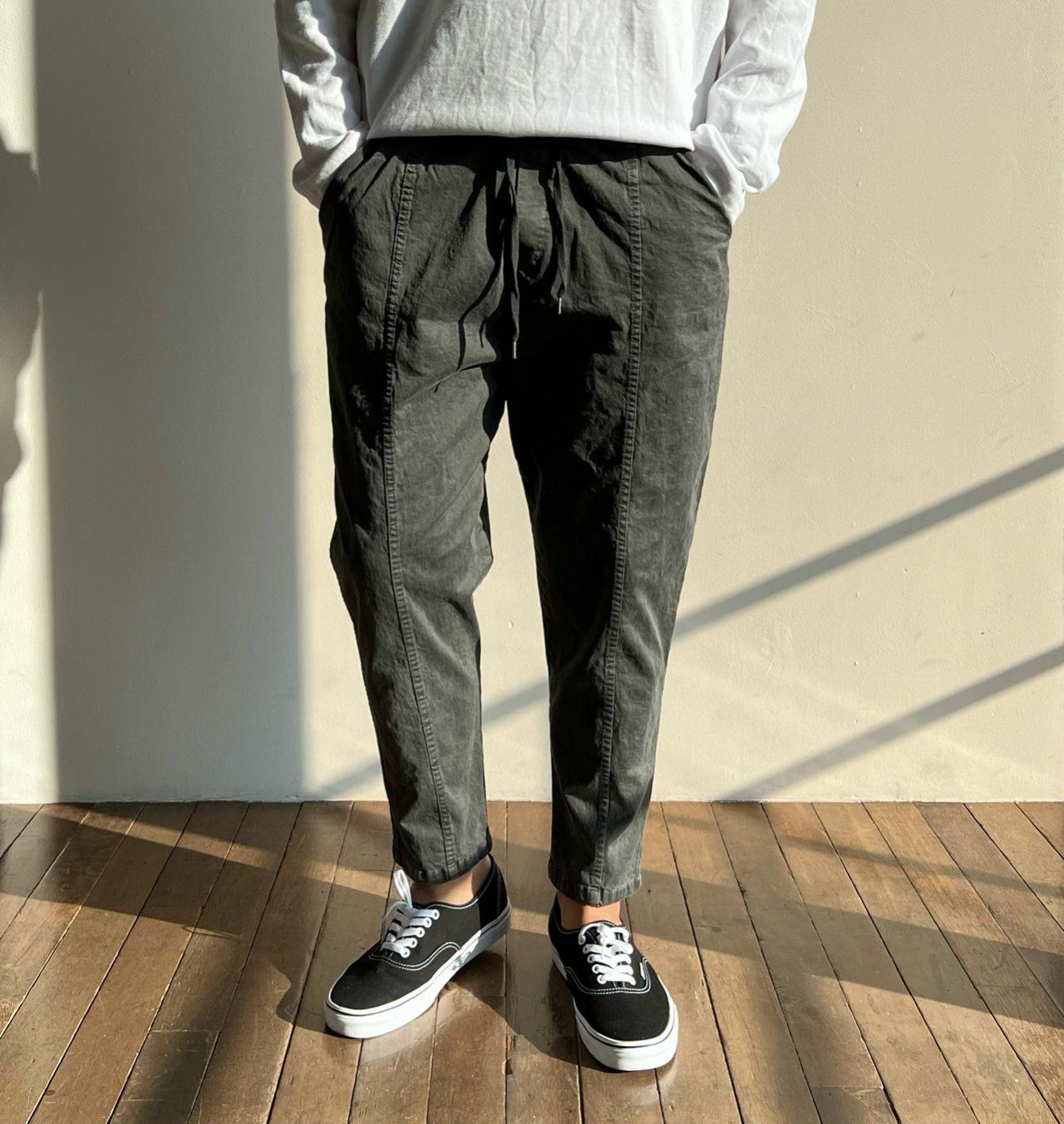 淨色洗水鬆身褲 PEACOCK-020P