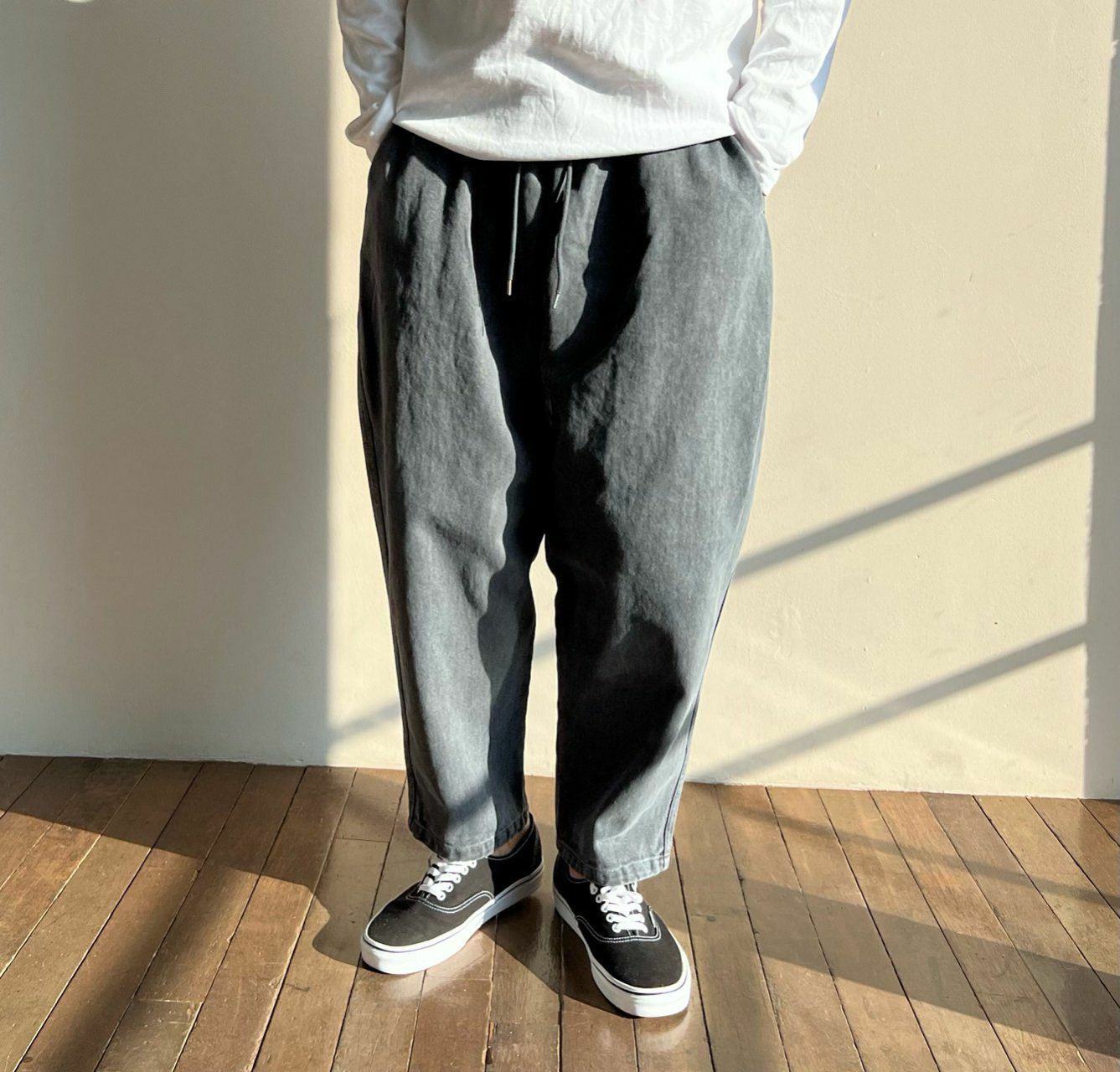 淨色洗水鬆身褲 PEACOCK-021P