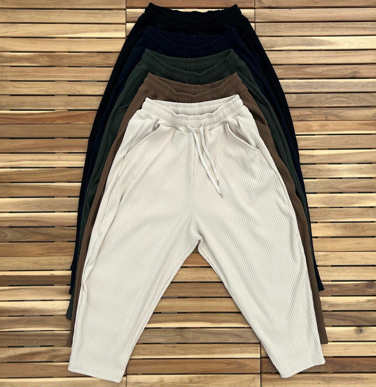 淨色暗直間鬆身褲 PEACOCK-028P