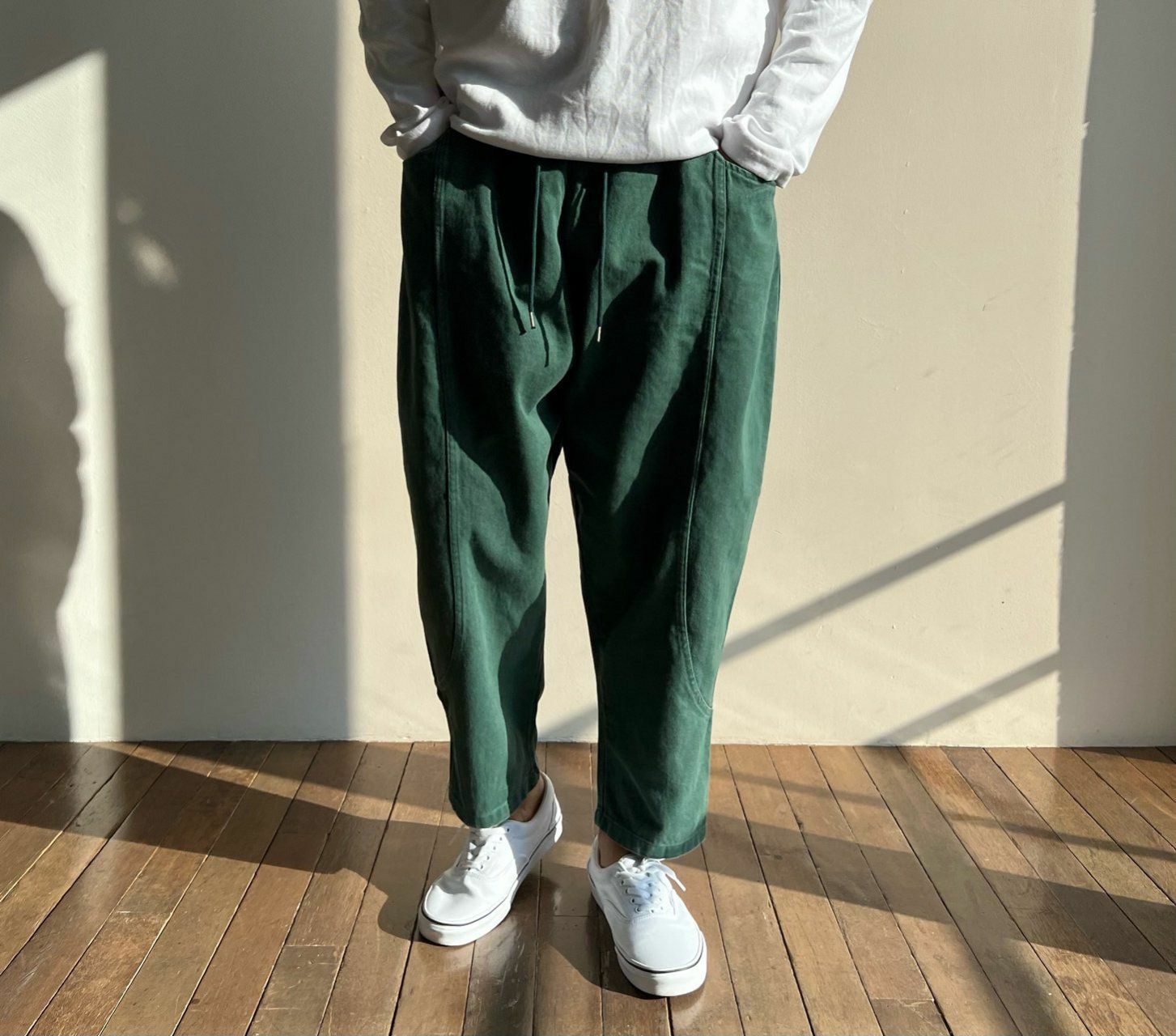 淨色洗水鬆身褲 PEACOCK-029P