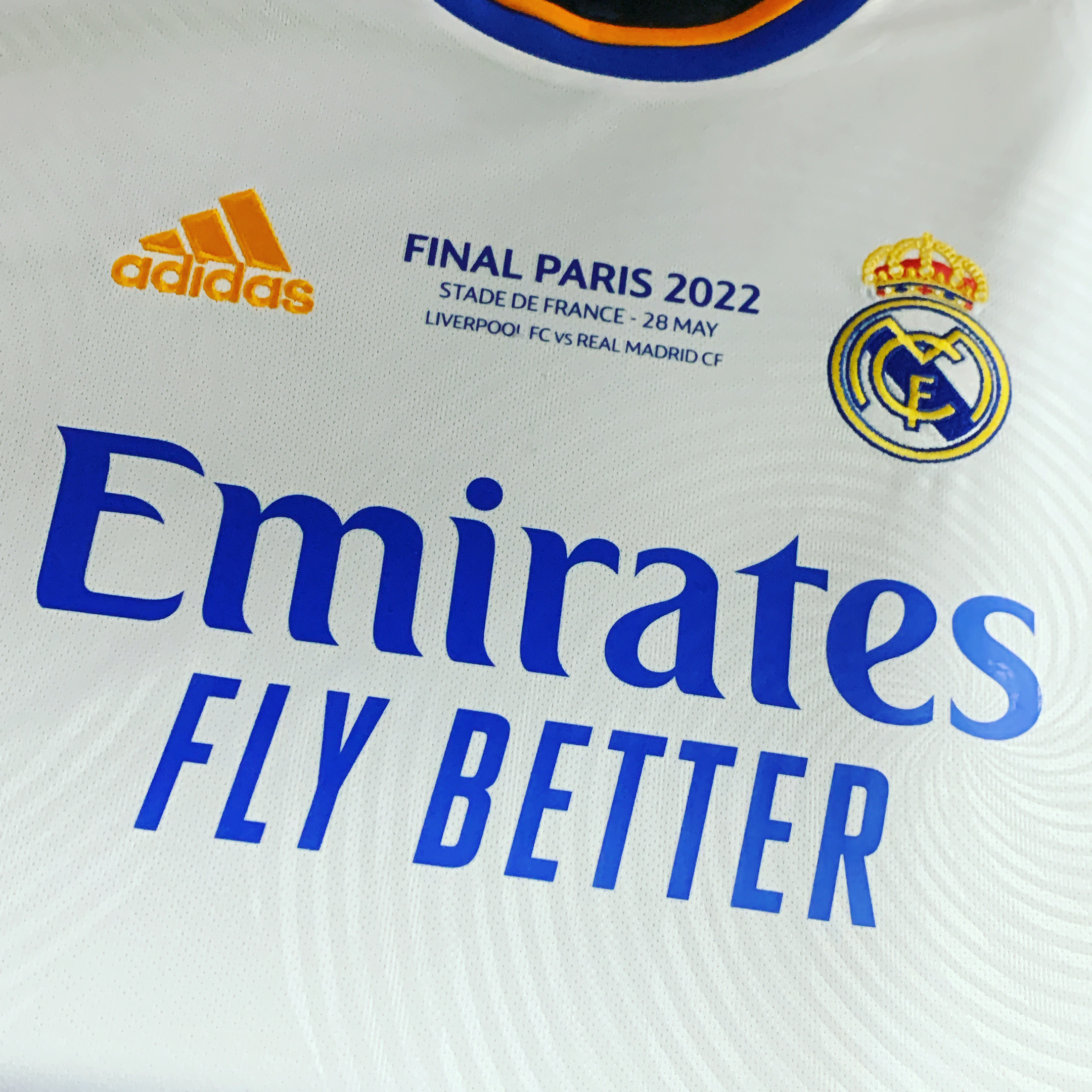 2022 Real Madrid Champions League Final Authentic Home L/S Shirt with Nameset + UEFA Patch + MDT