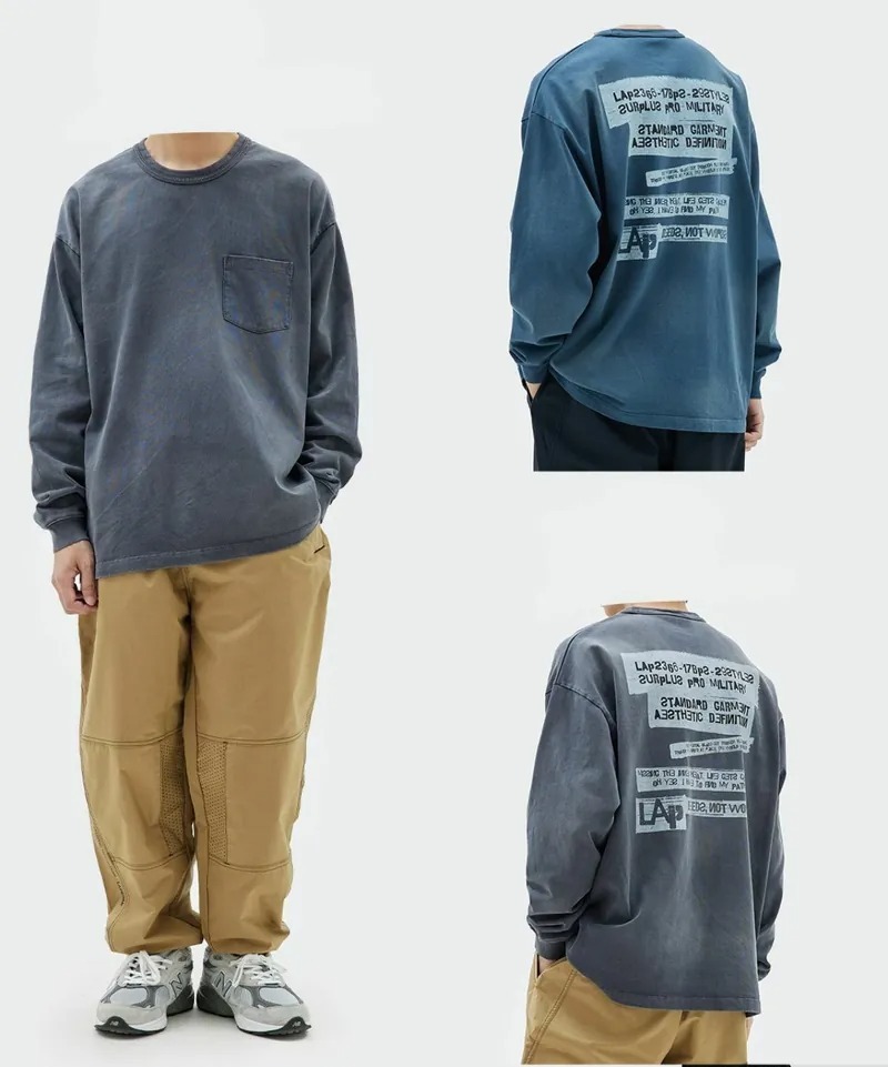 LAPRIMA 水洗寬鬆小領口長袖衛衣