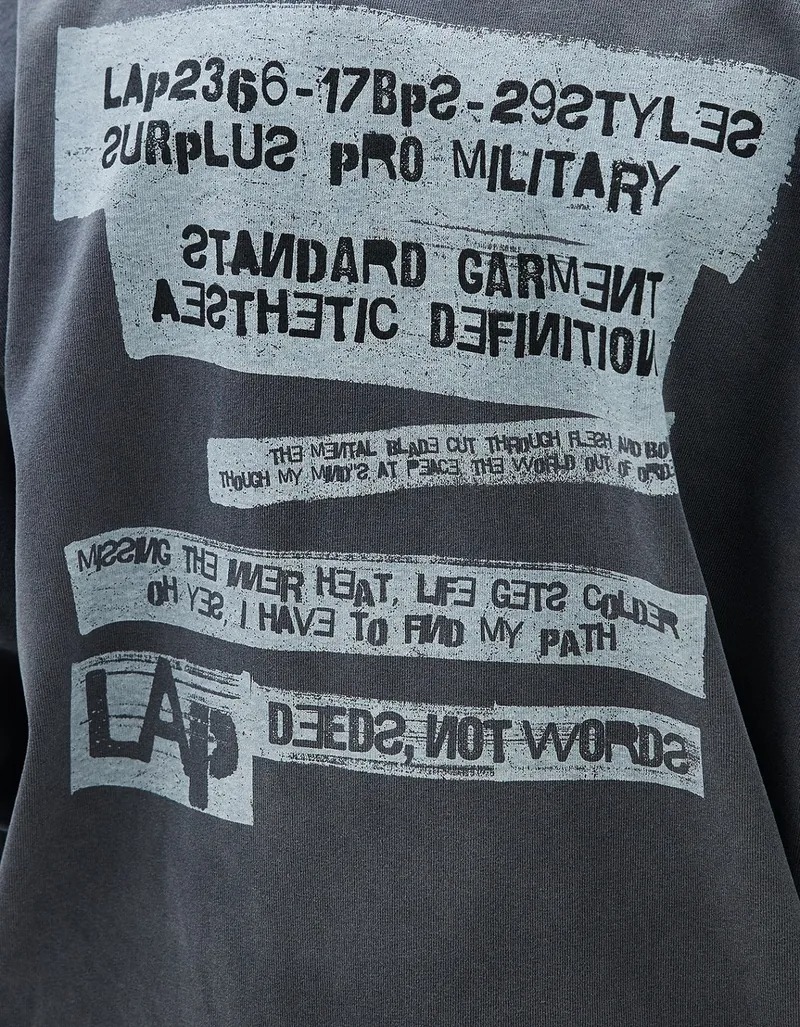 LAPRIMA 水洗寬鬆小領口長袖衛衣