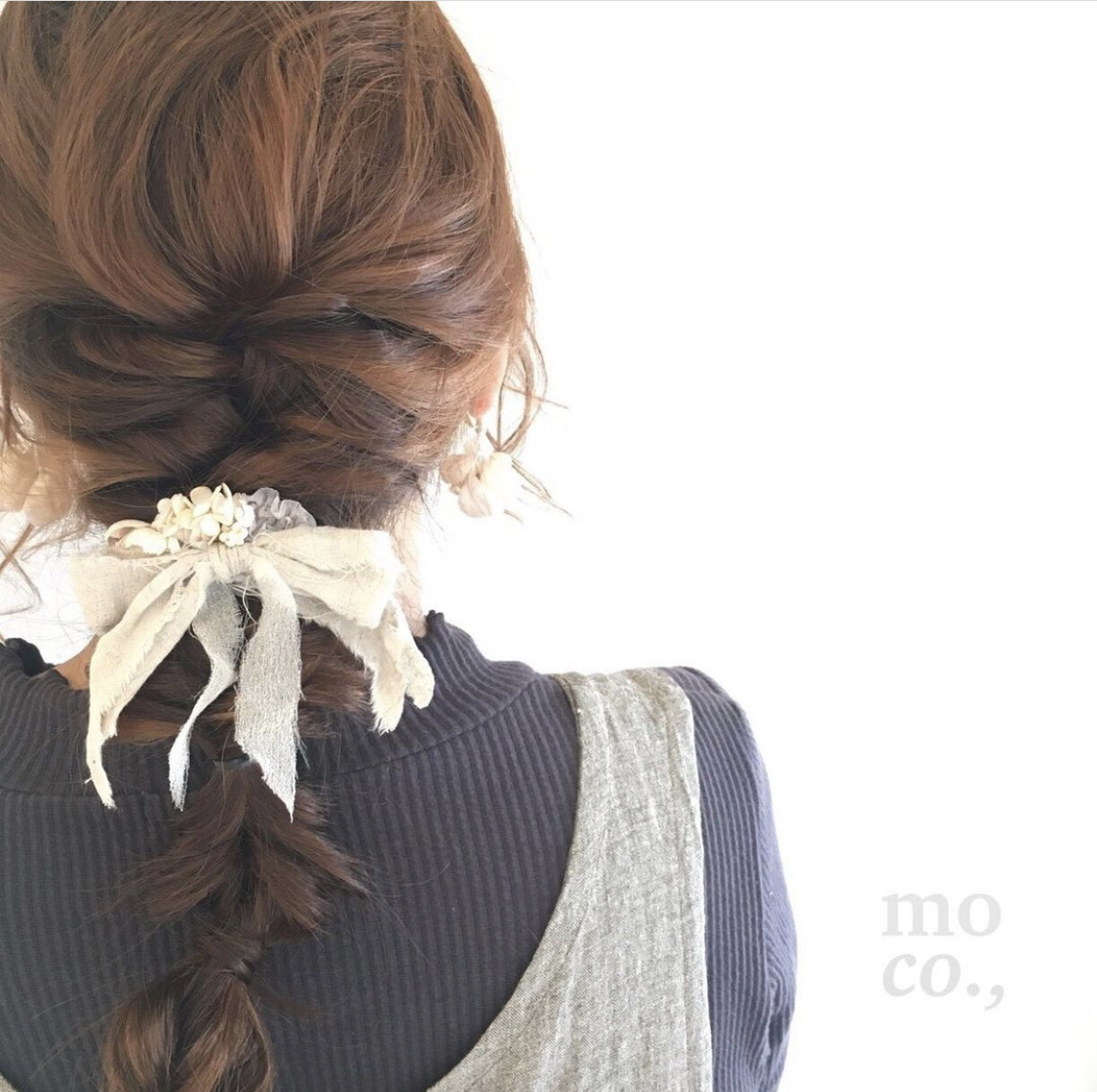 [手作家] 布花蝴蝶結髮圈插