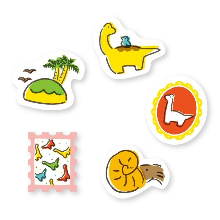 Furukawashiko Washi Sticker Pack－ Saurus Land Series (Japanese Stationery Brand)