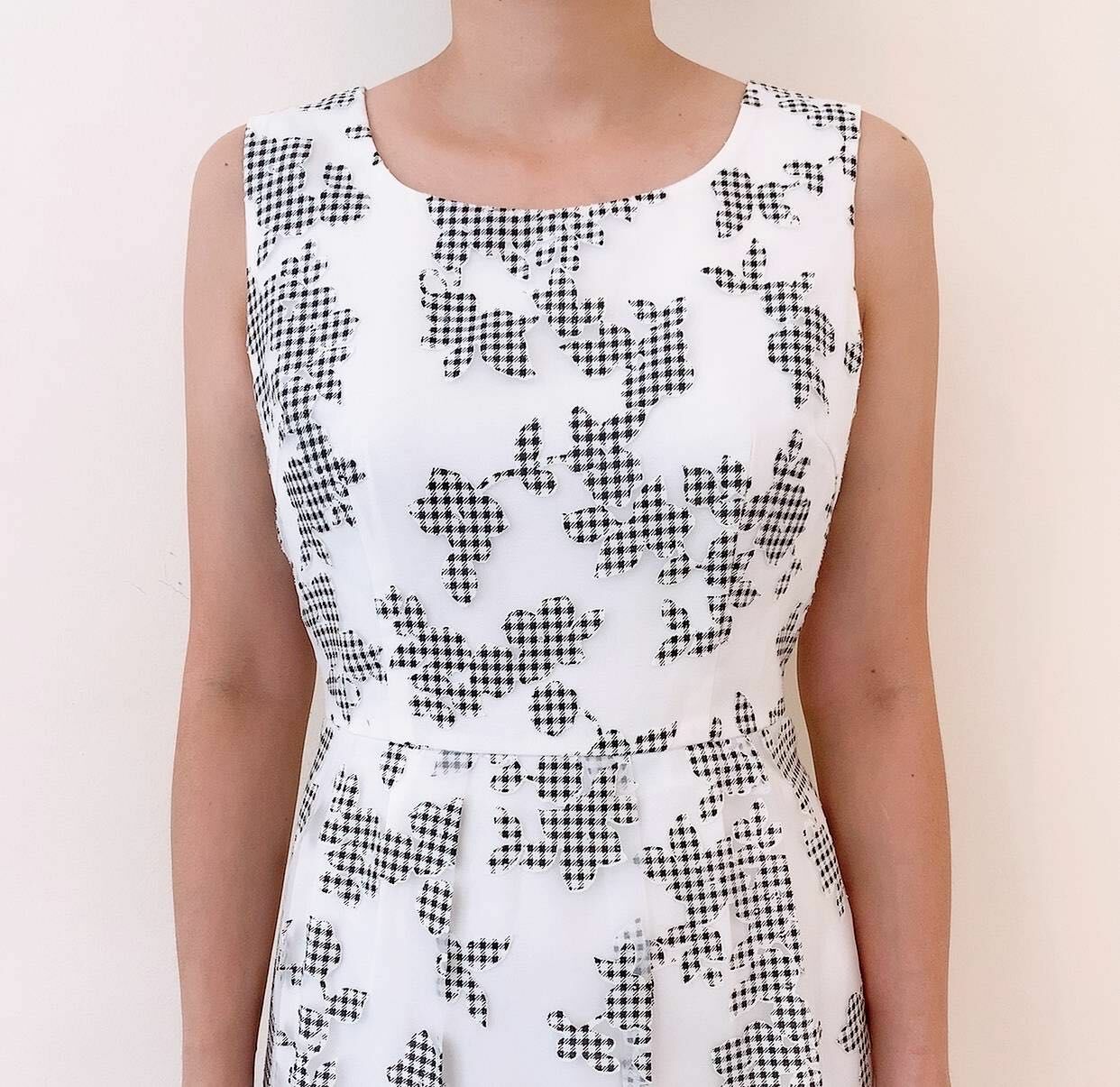 ORGANZA CHECKED PRINT DRESS