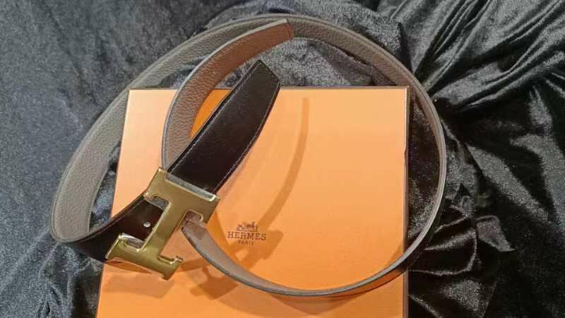 Hermes 黑金皮帶  -M