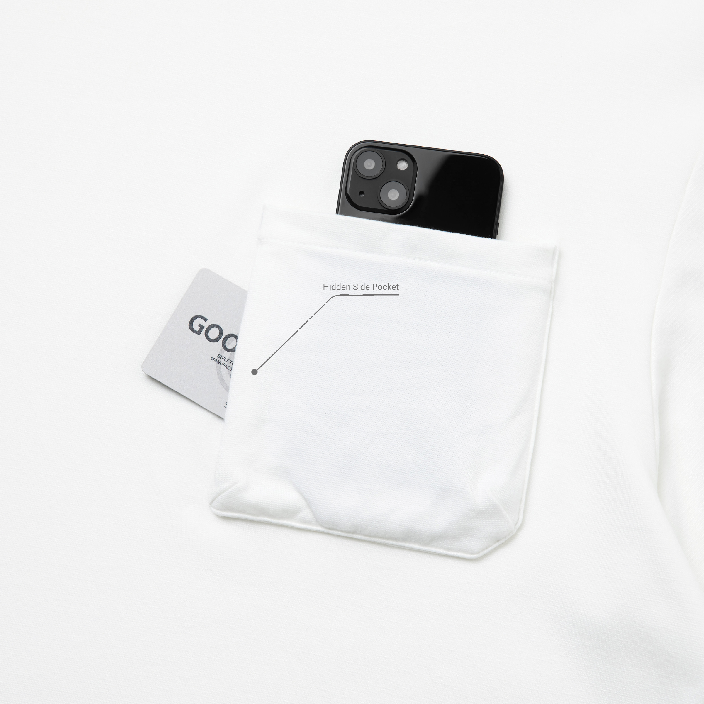 G_model-01” 3D L/S Pocket Tee - White