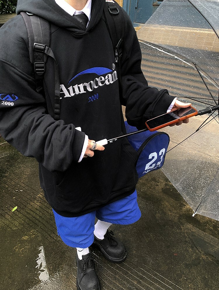 Aurocean 500克重磅加厚全棉刺繡連帽衛衣