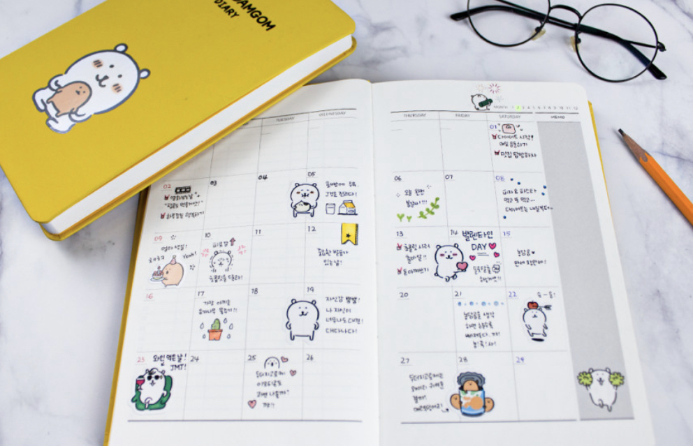 預訂｜韓國白熊 Diary 萬年Schedule Book