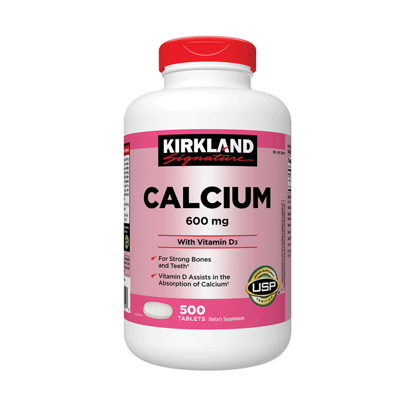 Kirkland Signature Calcium 600 mg. + D3, 500 Tablets
