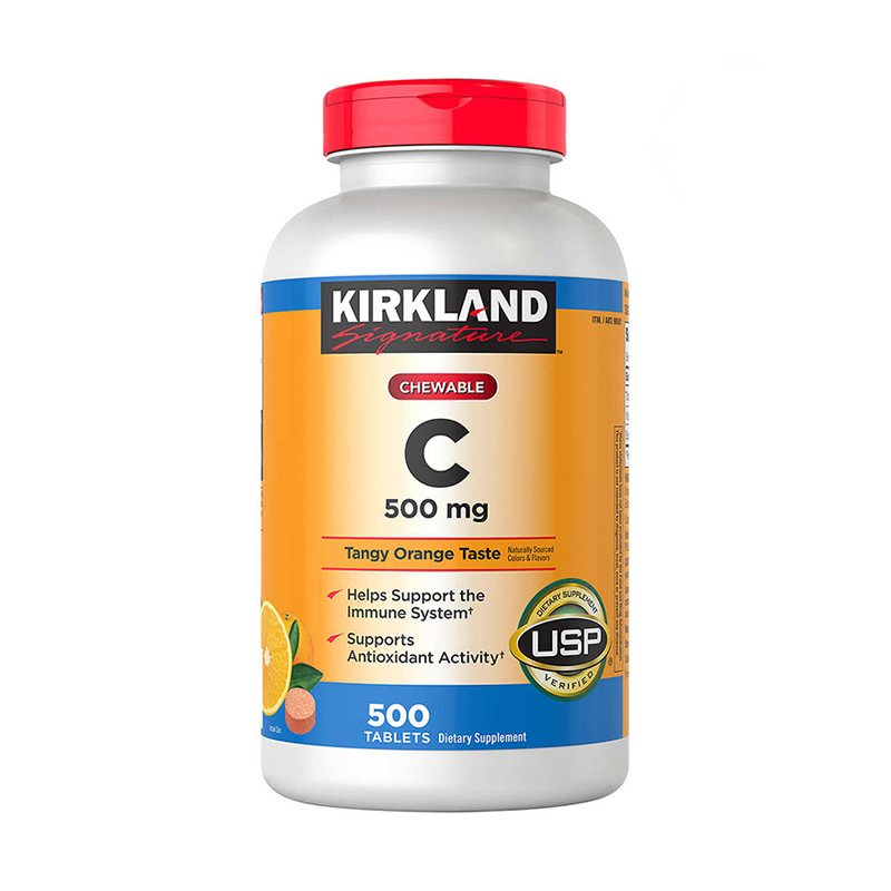 Kirkland Signature Chewable Vitamin C 500 mg , 500 Tablets