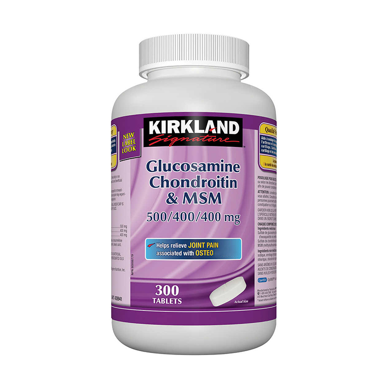 Kirkland Glucosamine 1500mg Chondriotin with MSM，300 Tablets  [EXP : 02/2029 ]