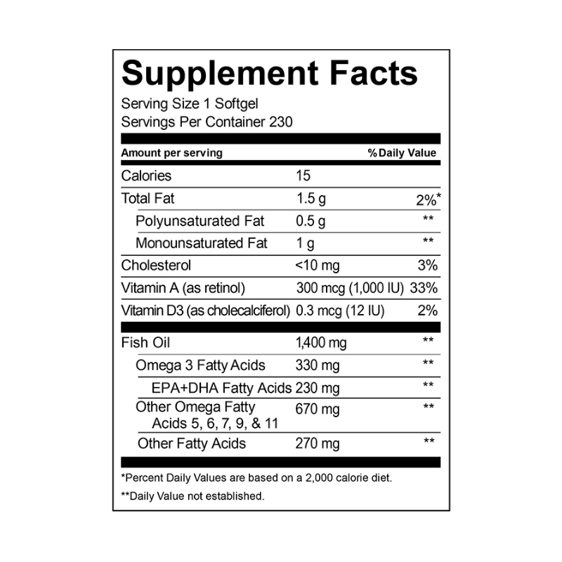 Kirkland Signature Wild Alaskan Fish Oil 1400 mg , 230 Softgels[EXP：03/2027]