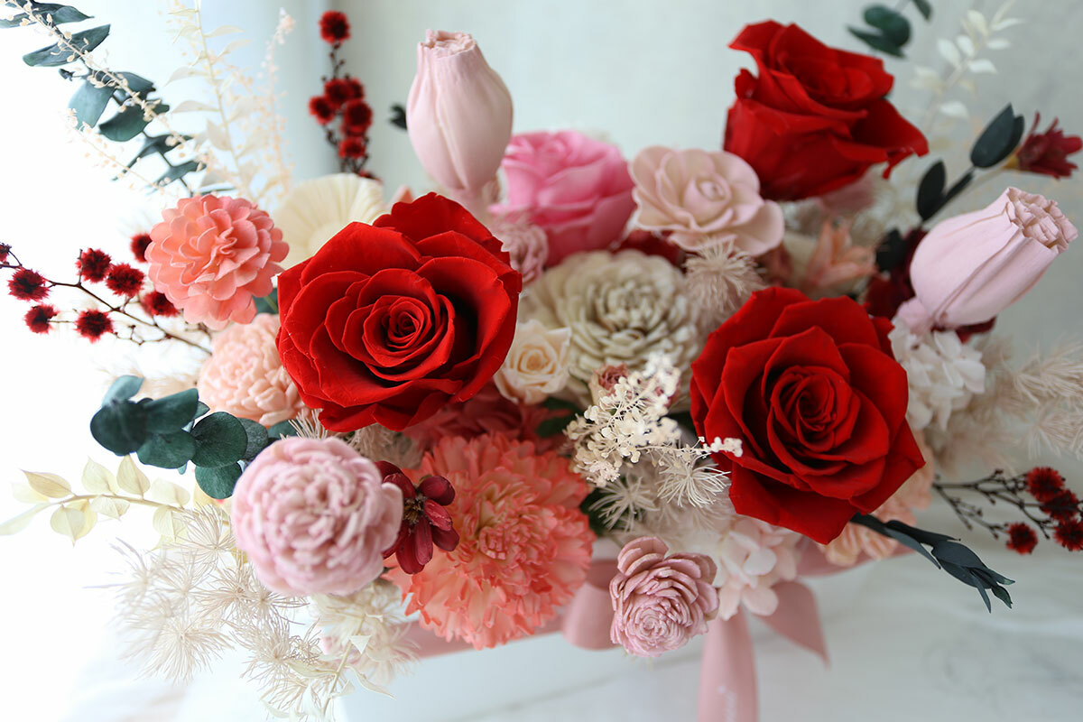 T60｜紅粉色系盆花