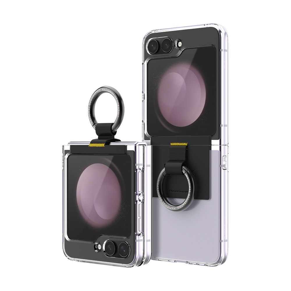 National Geographic Galaxy Z Flip 5 Ring Strap Crystal Slim Fit Case NGM-F5RCS