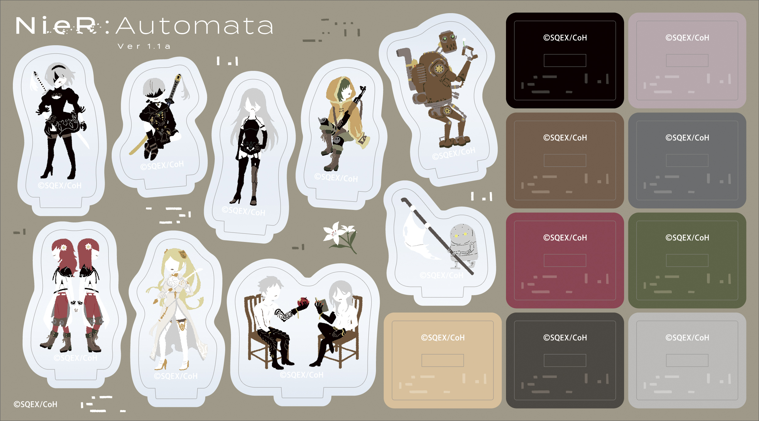 「ACG.GO」「預購」尼爾：自動人形 Ver1.1a Yuru Pallet 亞克力立牌SET