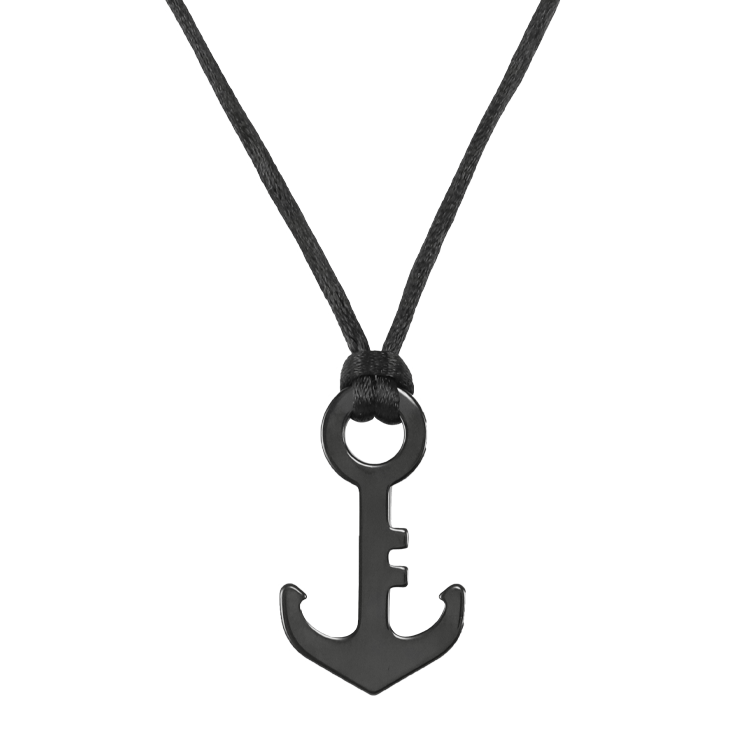 鎢鋼項鍊，男士項鍊 黑船錨Black Anchor；遠洋航行勇往直前（3428）