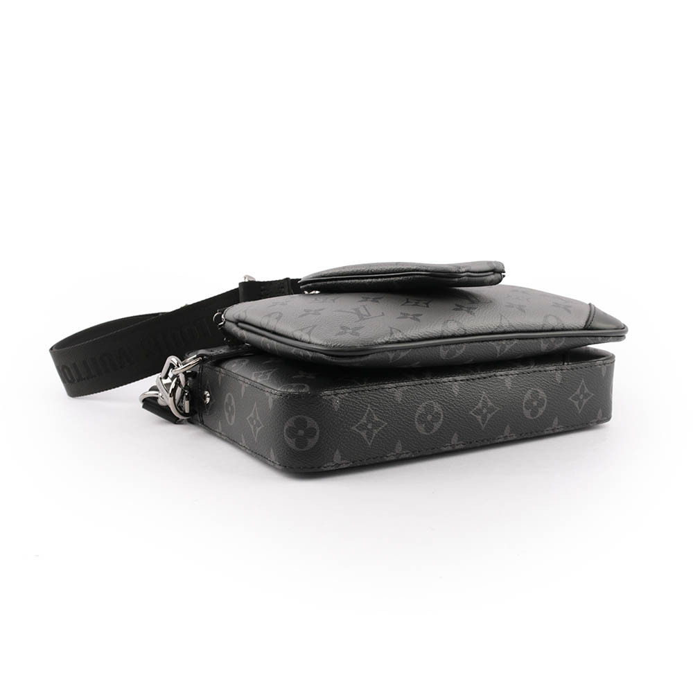 【Louis Vuitton / LV】Monogram TRIO 三合一郵差包(黑灰色) M69443