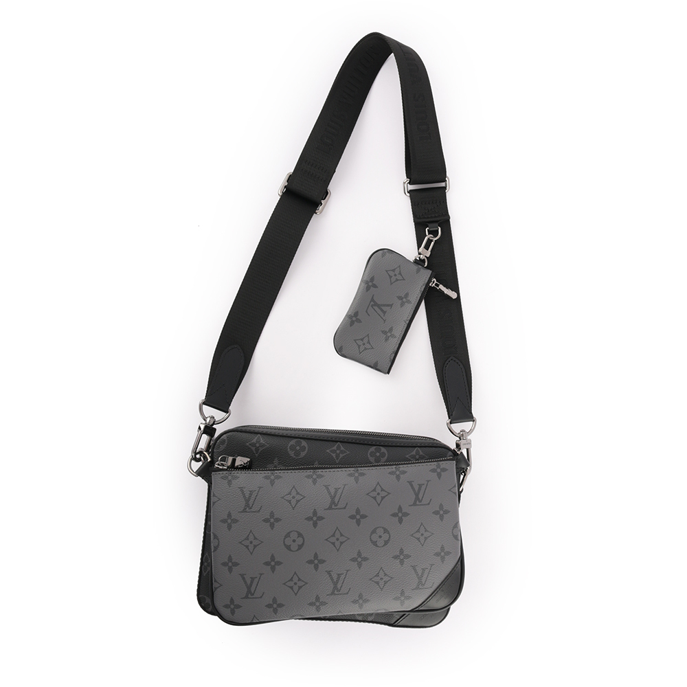 【Louis Vuitton / LV】Monogram TRIO 三合一郵差包(黑灰色) M69443
