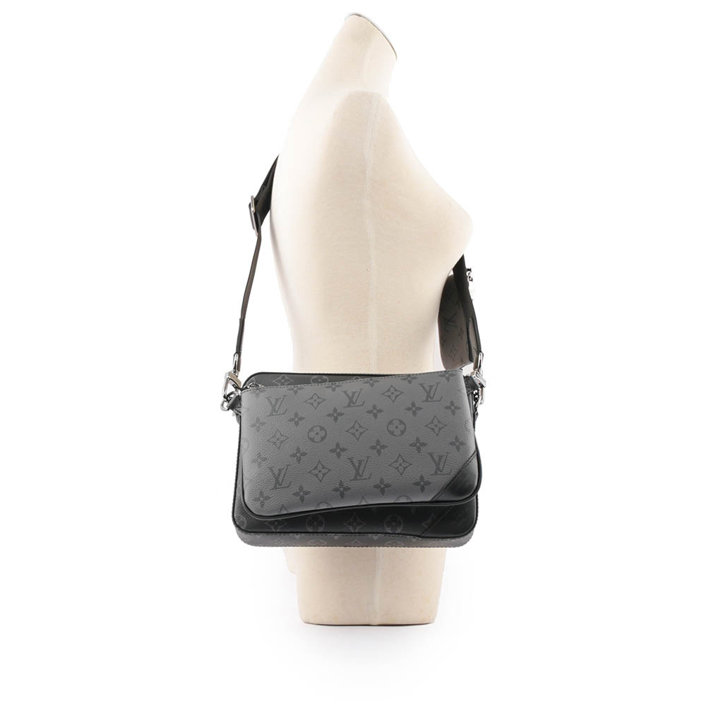 【Louis Vuitton / LV】Monogram TRIO 三合一郵差包(黑灰色) M69443